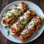 Chicken Parmesan Zucchini Boats 2 Chicken Parmesan Zucchini Boats