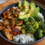 Chicken Rice Bowl with Avocado and Broccoli: 35g Protein in 50 Minutes 6 Chicken Rice Bowl with Avocado and Broccoli