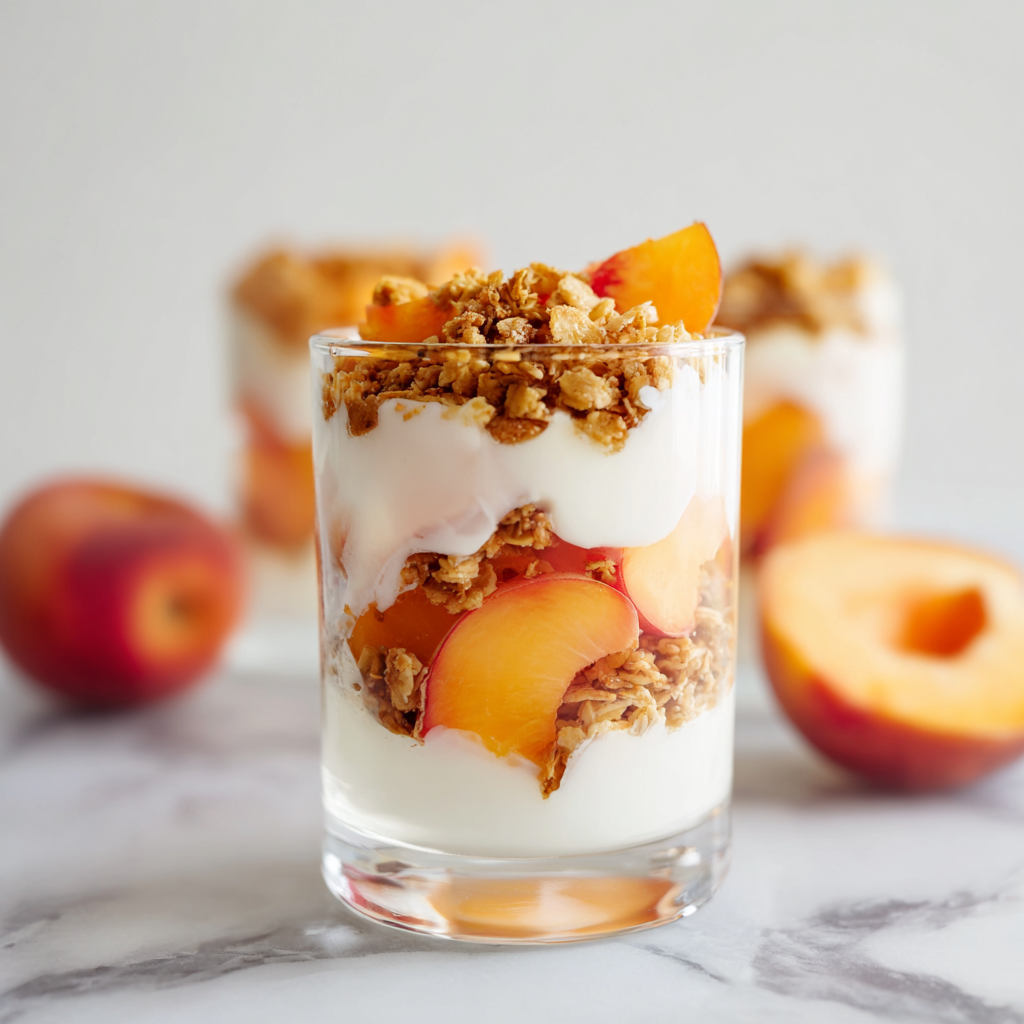 Peach and Granola Greek Yogurt Parfait Recipe