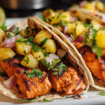 Chipotle Honey Salmon Tacos with Pineapple Salsa 6 Chipotle Honey Salmon Tacos with Pineapple Salsa