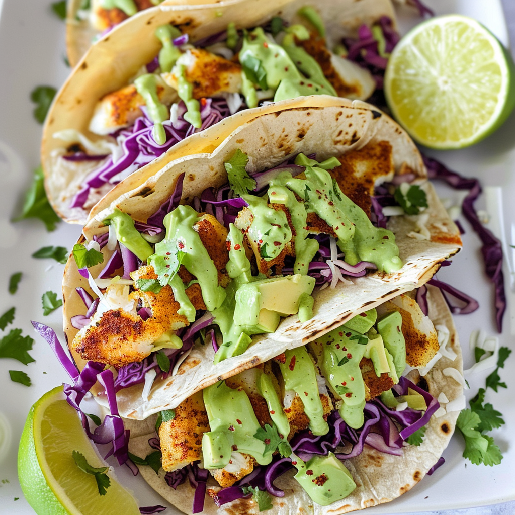 Baja Fish Tacos with Avocado Crema: A Flavorful Fiesta