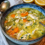 Greek Lemon Chicken Soup (Avgolemono) for High Protein