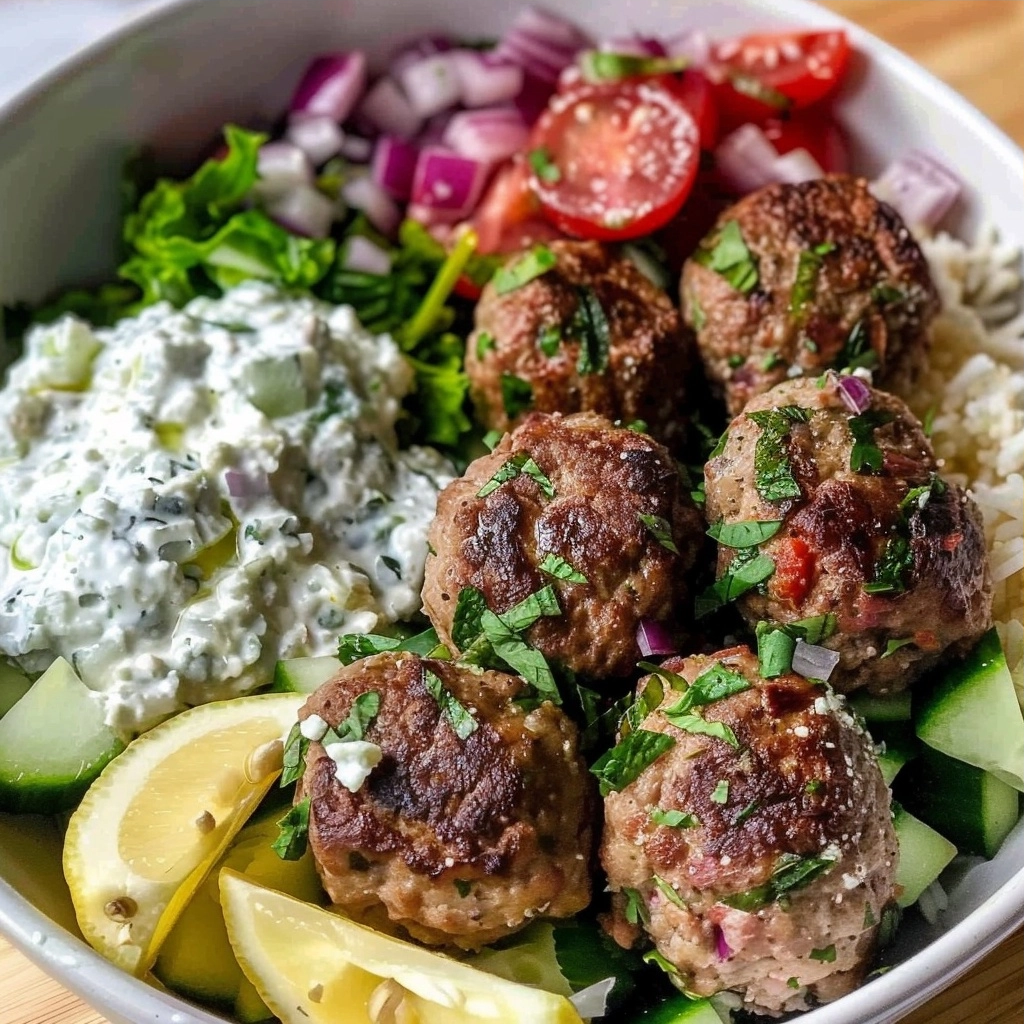 Greek Lamb Meatball Bowls: High Protein Meal