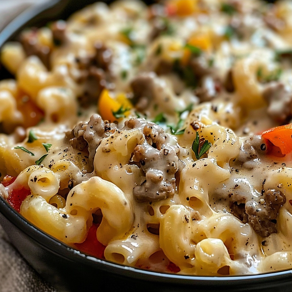 High Protein Philly Cheesesteak Mac and Cheese Recipe 4 image 1784974623926